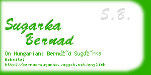 sugarka bernad business card